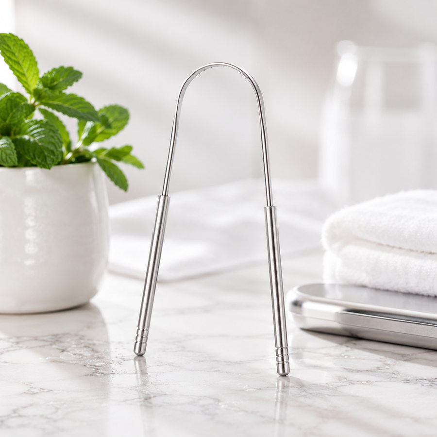 Stainless Steel Tongue Scraper – Fresh Breath & Cleaner Tongue Care