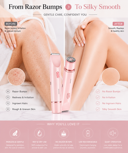 SilkGlide? 2-In-1 Electric Shaver | Smooth & Painless Hair