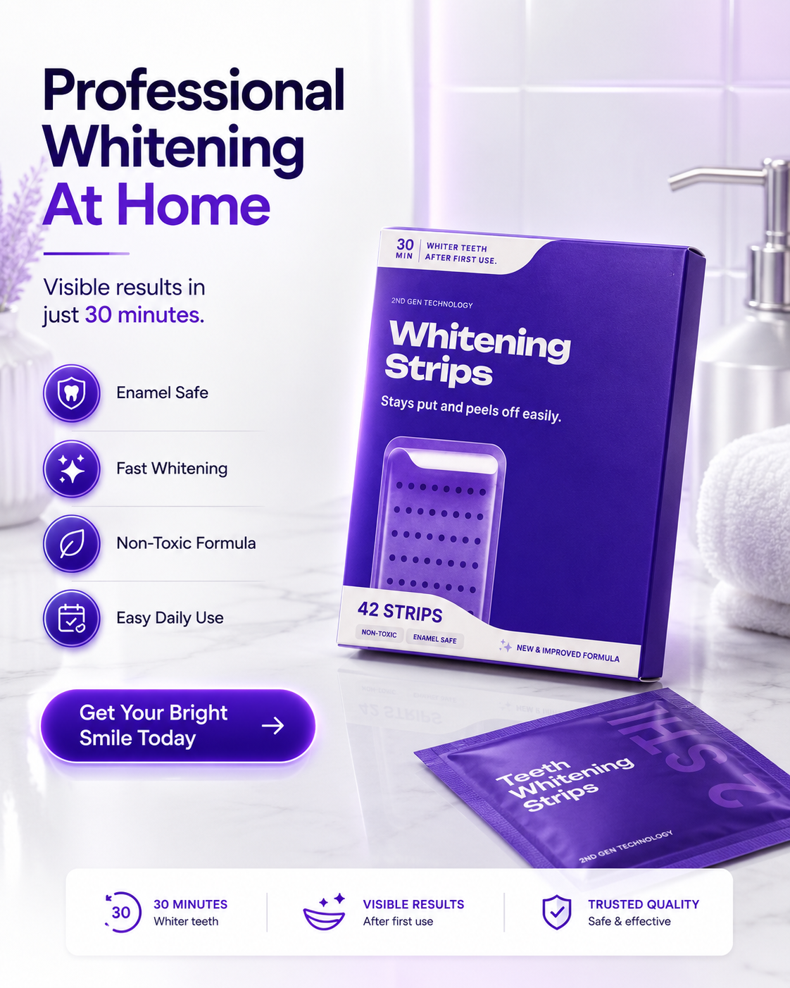 30-Minute Teeth Whitening Strips
