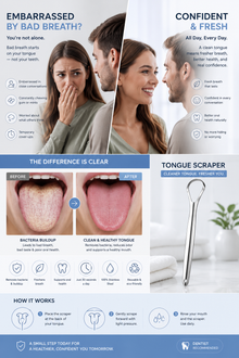 Stainless Steel Tongue Scraper – Fresh Breath & Cleaner Tongue Care
