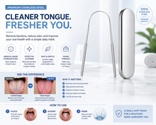 Stainless Steel Tongue Scraper – Fresh Breath & Cleaner Tongue Care